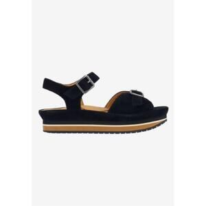 NEW L'AMOUR DES PIEDS women's vardant kid suede leather sandal in black